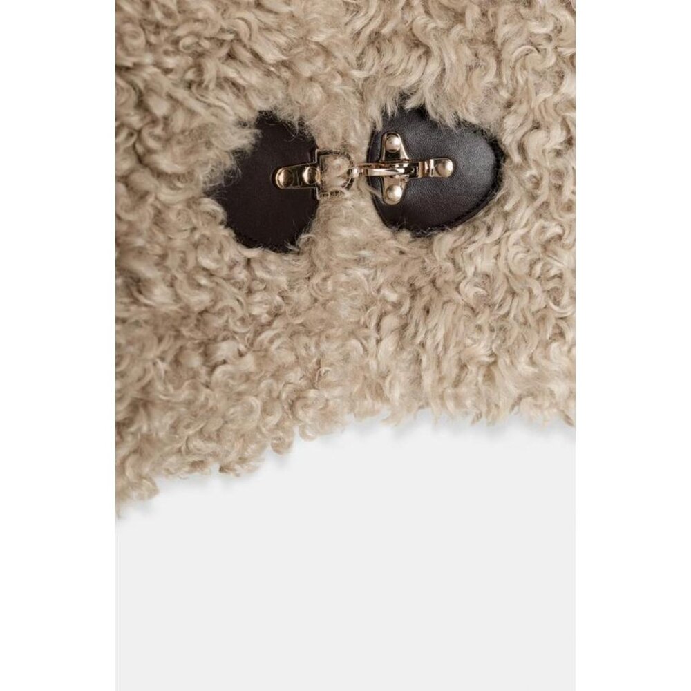 ZARA FAUX FUR JACKET WITH FIREMAN CLASPS - Picture 9 of 9